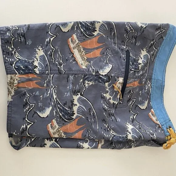 Vintage Patagonia Pataloha Swim Trunks Board Shorts Men 28 Boat Waves Hawaiian - Picture 8 of 15
